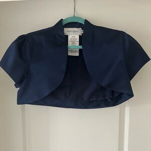David’s Bridal Formal Bolero Jacket Navy Blue Size 6/8